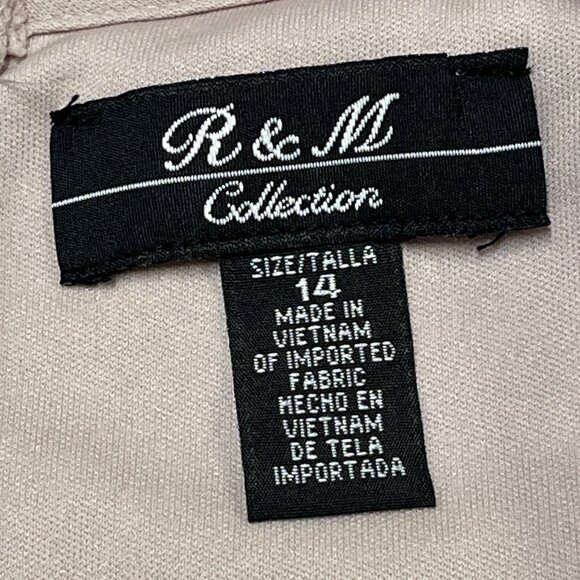 R & M Richards Dress 14 Blush Mauve Lace Sequin Overlay Maxi Gown‎ Fairy Event - Picture 11 of 11